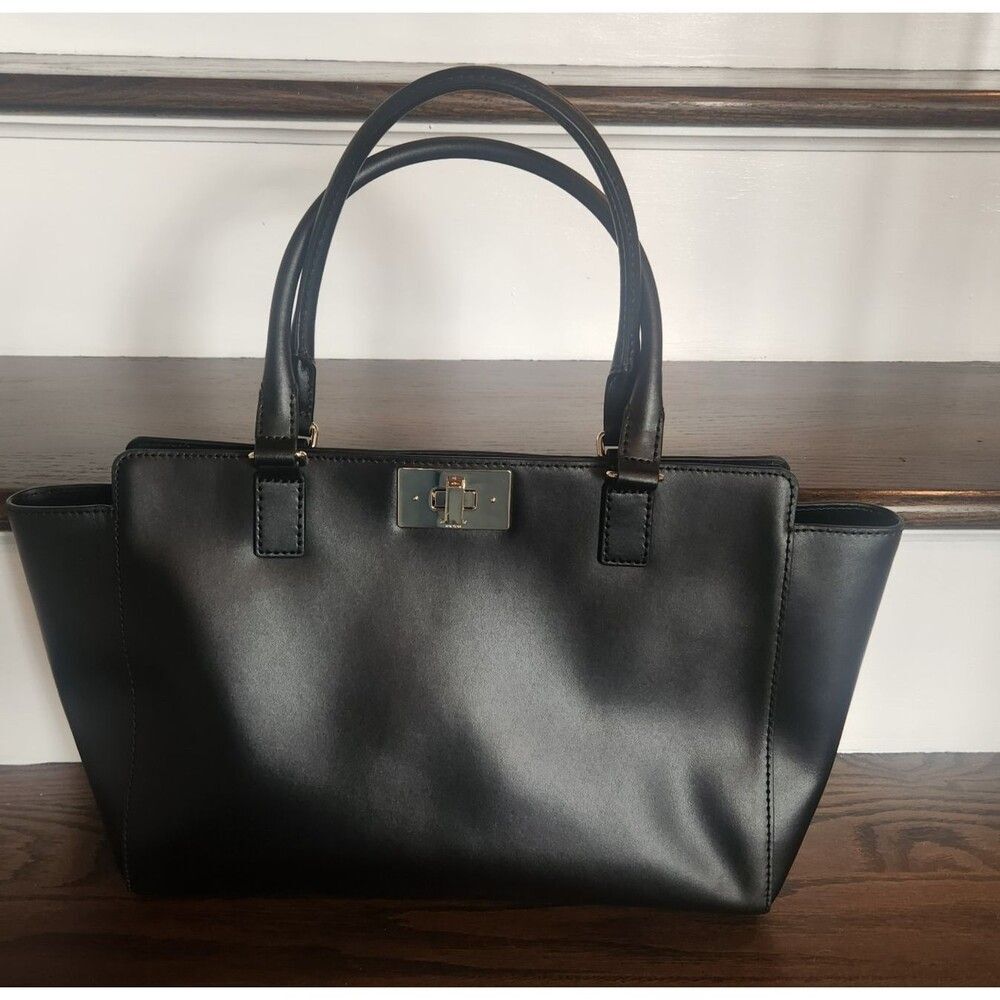 NEW Kate Spade New York Womens Kelsey Orchard Valley Leather Tote Bag Black - Picture 7 of 13
